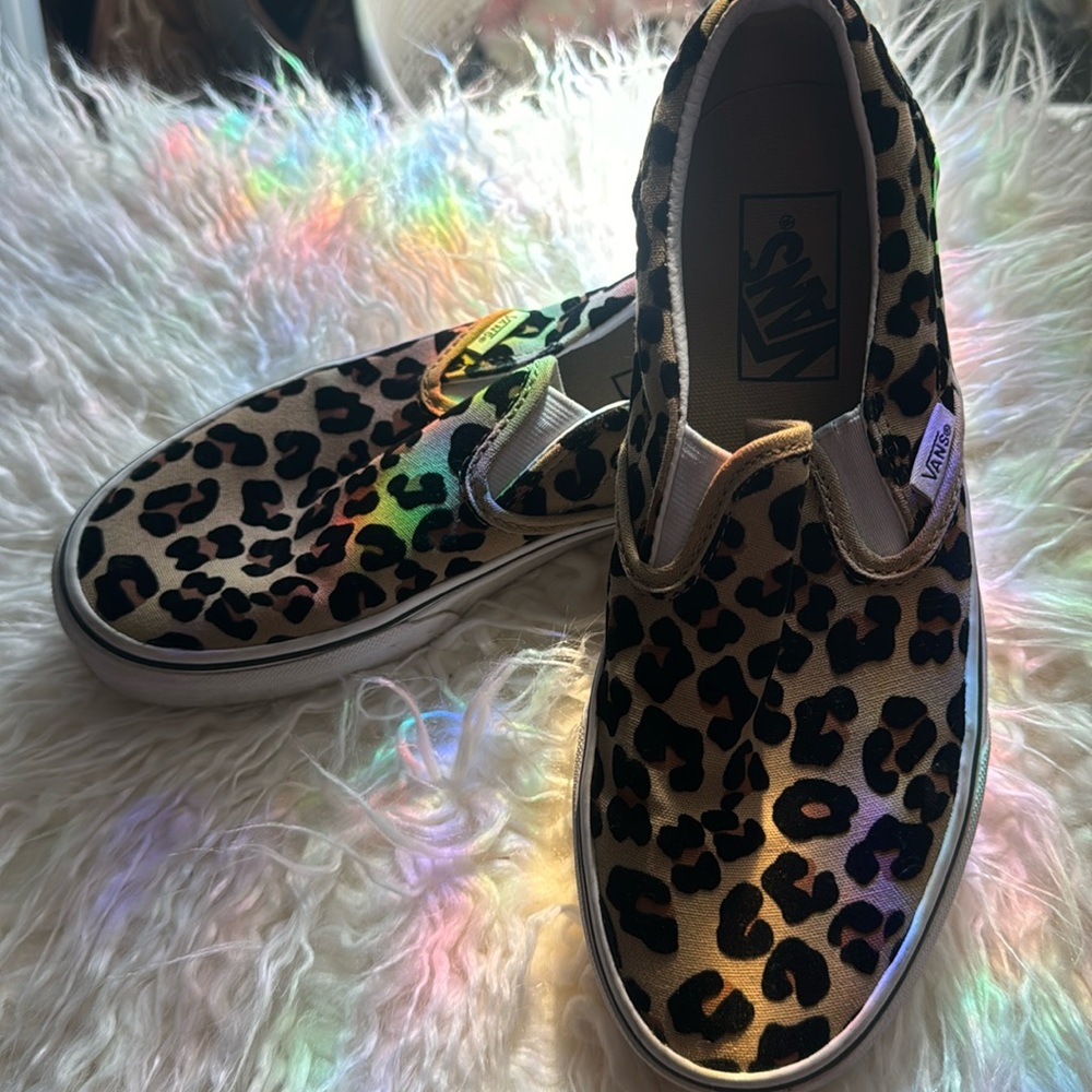 Lightly used cheetah print Vans